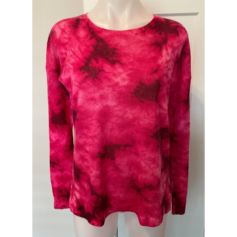 AQUA Womens Cashmere SWEATER Long Sleeve PINK Burgundy Size S